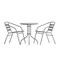Flash Furniture Lila 23.75in Round Glass Top Metal Table with 2 Silver Aluminum Slat Stack Chairs TLH-071RD-017CSV2-GG - alternate 4